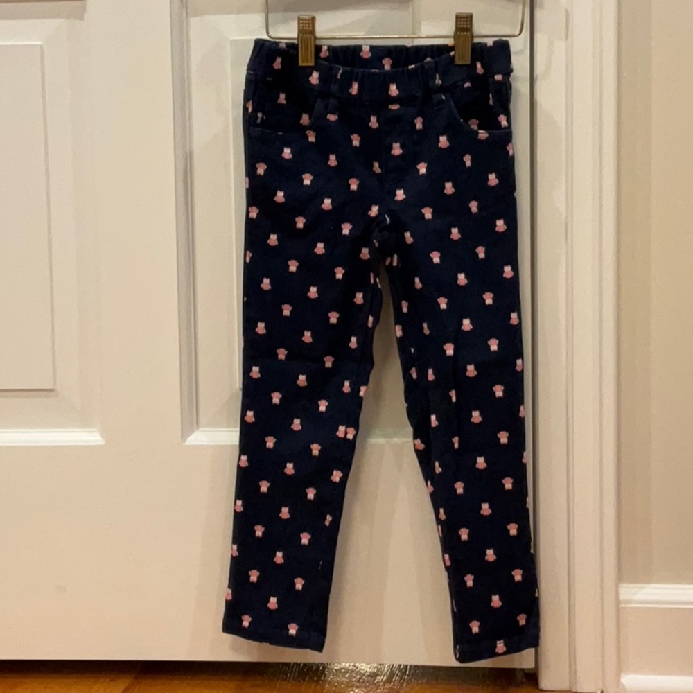 Carter's Navy Pull-Up Jeans with Pink Owl Print Sz 5